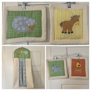 Kids‎ Line Farm Animal Nursery Decor Set Vintage Excellent Condition